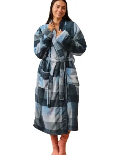 Linen House Plush Alec Robe in Navy