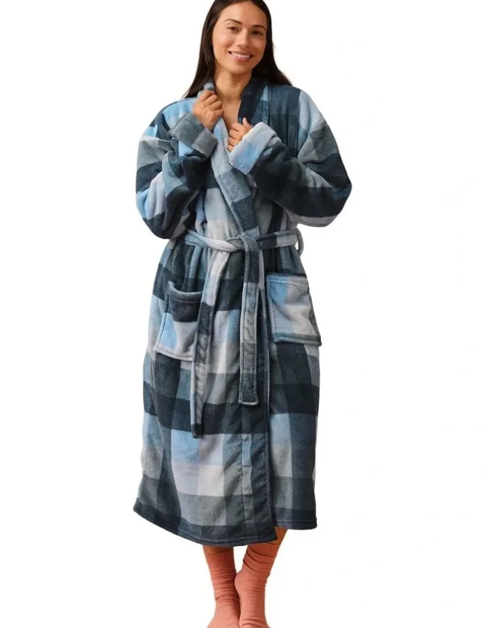 Linen House Plush Alec Robe in Navy