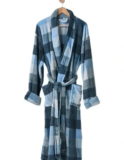 Linen House Plush Alec Robe in Navy