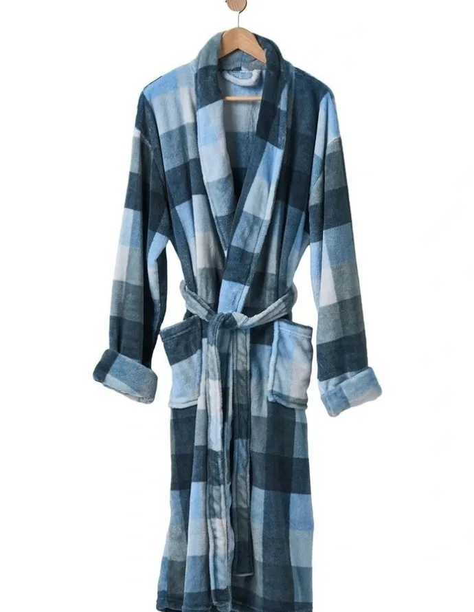 Linen House Plush Alec Robe in Navy
