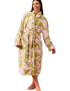 Linen House Plush Francesca Robe in Pear