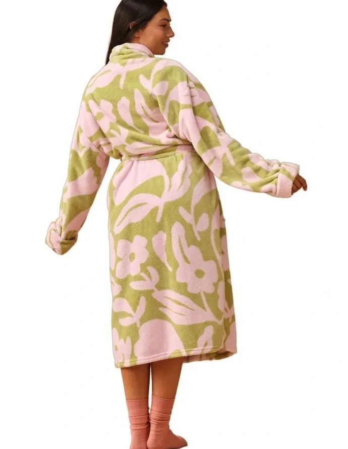Linen House Plush Francesca Robe in Pear