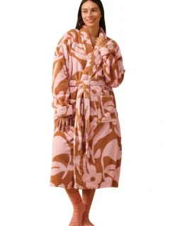 Linen House Plush Francesca Robe in Ginger