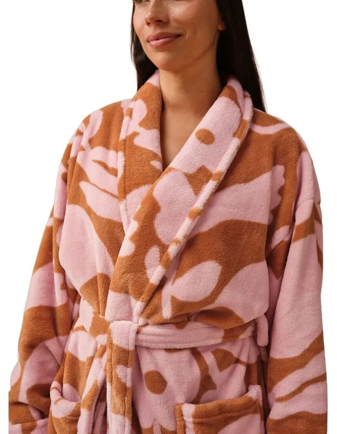 Linen House Plush Francesca Robe in Ginger