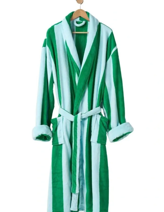 Linen House Plush Ocean City Robe in Spearmint