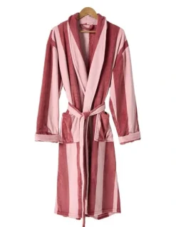 Linen House Plush Ocean City Robe in Rosewood