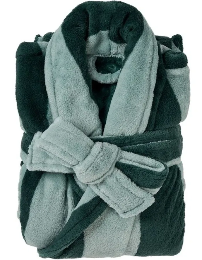 Linen House Plush Ocean City Robe in Forest