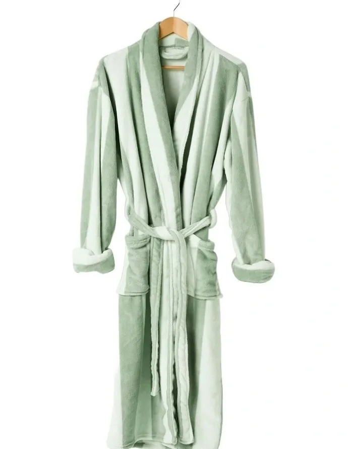 Linen House Plush Ocean City Robe in Jade