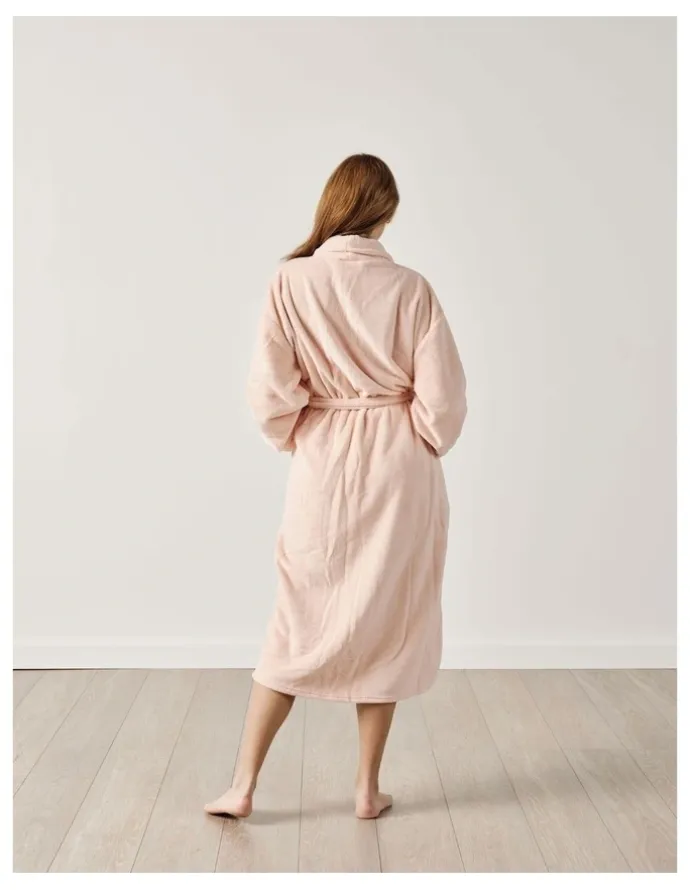Linen House Plush Robe in Pink