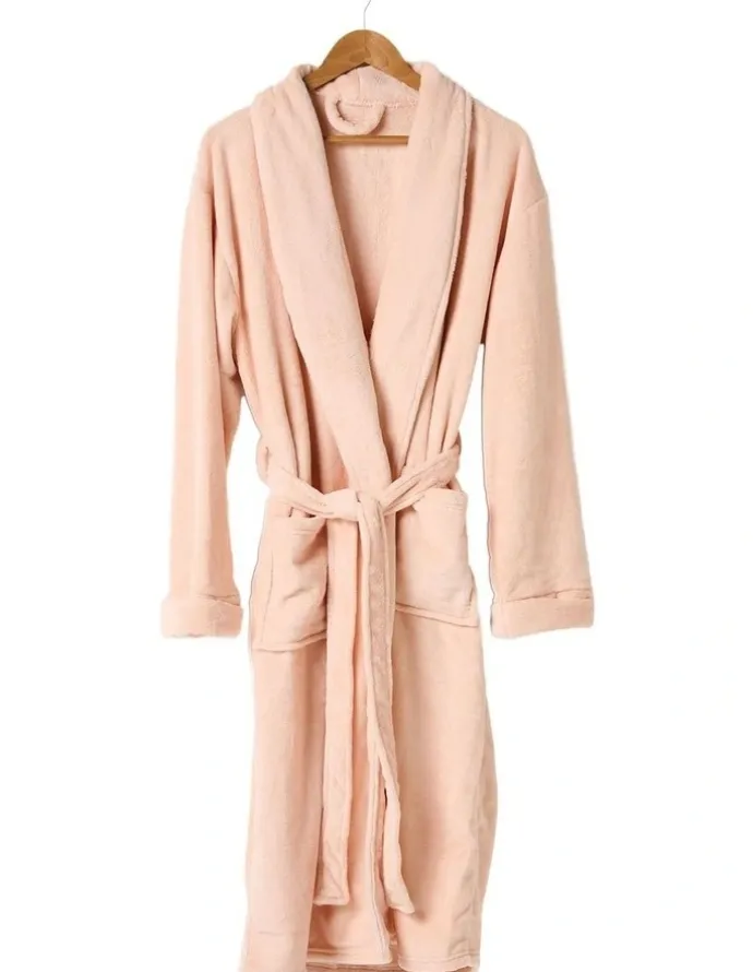 Linen House Plush Robe in Pink