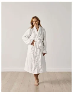 Linen House Plush Robe in White