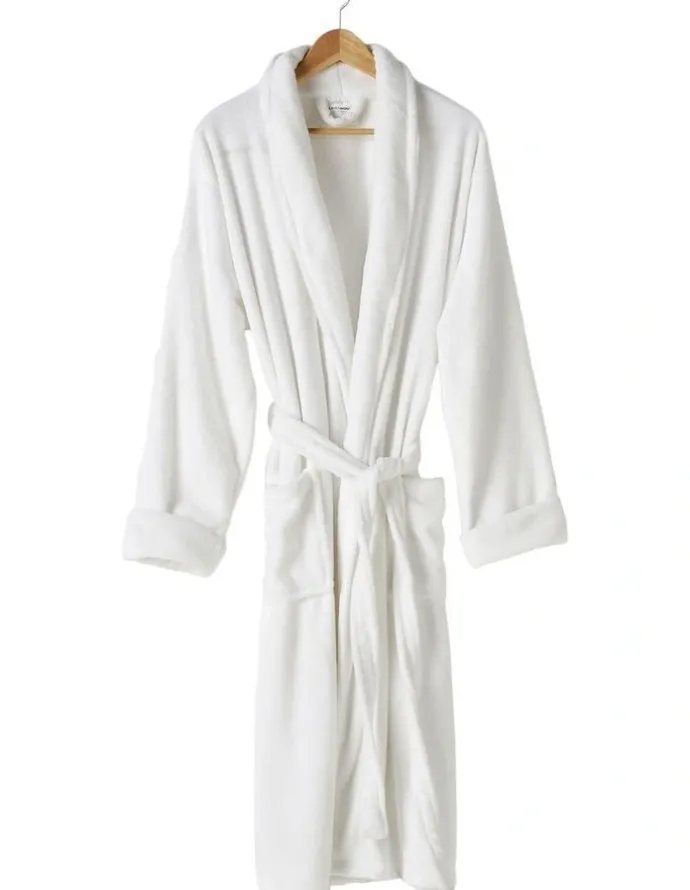 Linen House Plush Robe in White