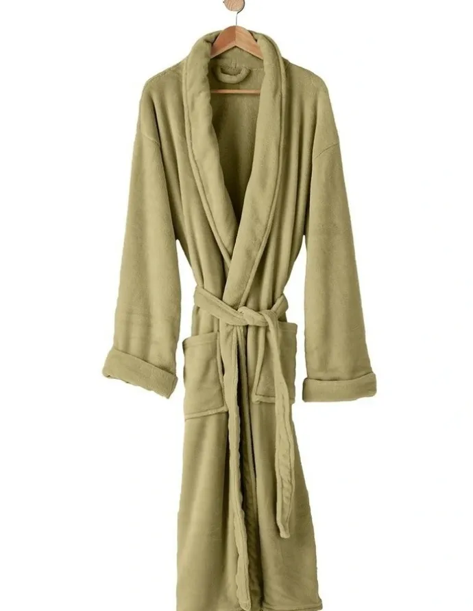 Linen House Plush Robe in Olive