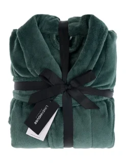 Linen House Plush Robe in Green