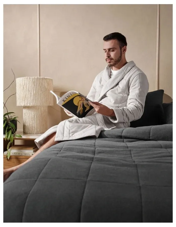 Linen House Ryland Robe in Grey