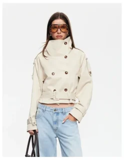 Lioness Blanc Cropped Trench