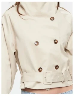 Lioness Blanc Cropped Trench