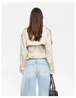 Lioness Blanc Cropped Trench