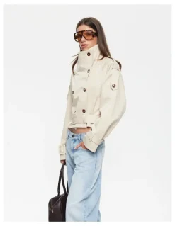 Lioness Blanc Cropped Trench