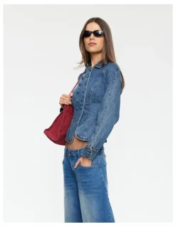 Lioness Form Jacket in Mid Blue Denim