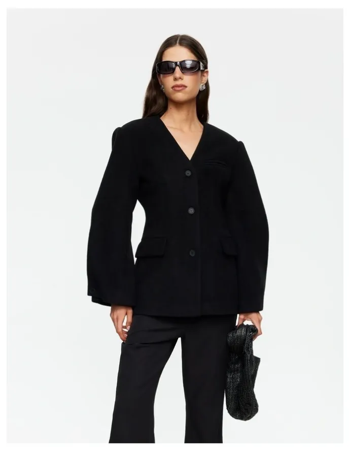 Lioness Heart Shaped Coat in Black