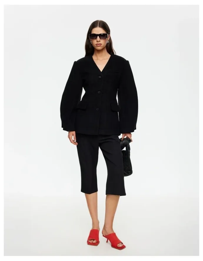 Lioness Heart Shaped Coat in Black
