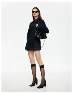 Lioness Rider Denim Mini Dress in Blue