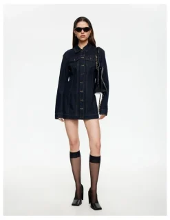 Lioness Rider Denim Mini Dress in Blue