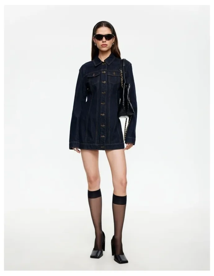 Lioness Rider Denim Mini Dress in Blue