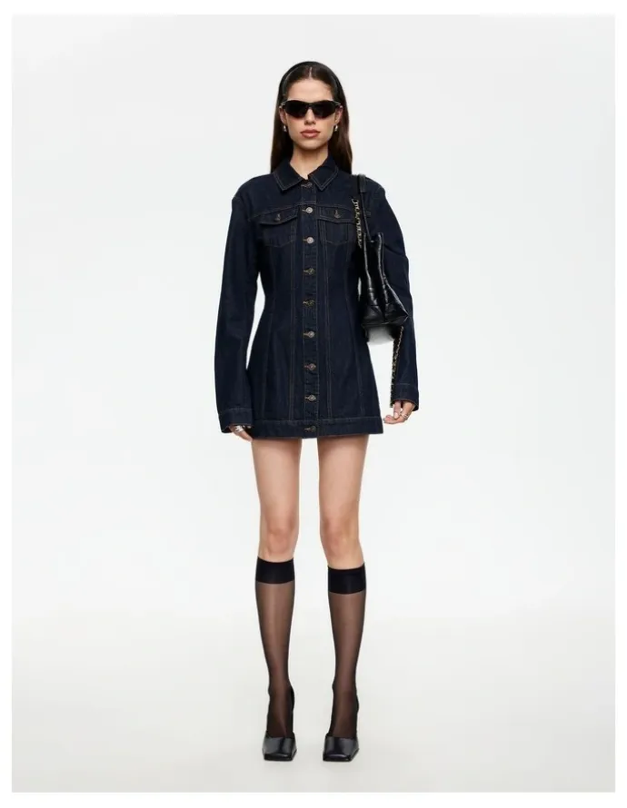 Lioness Rider Denim Mini Dress in Blue