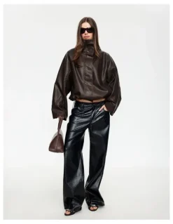 Lioness Shoreline Funnel Jacket in Brown