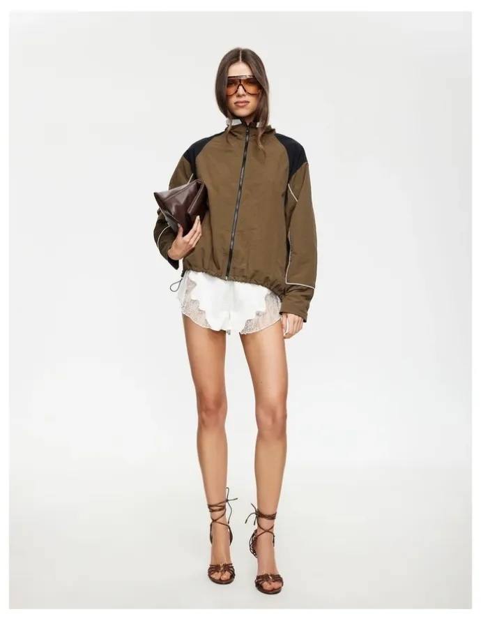 Lioness Shoreline Windbreaker Jacket in Brown