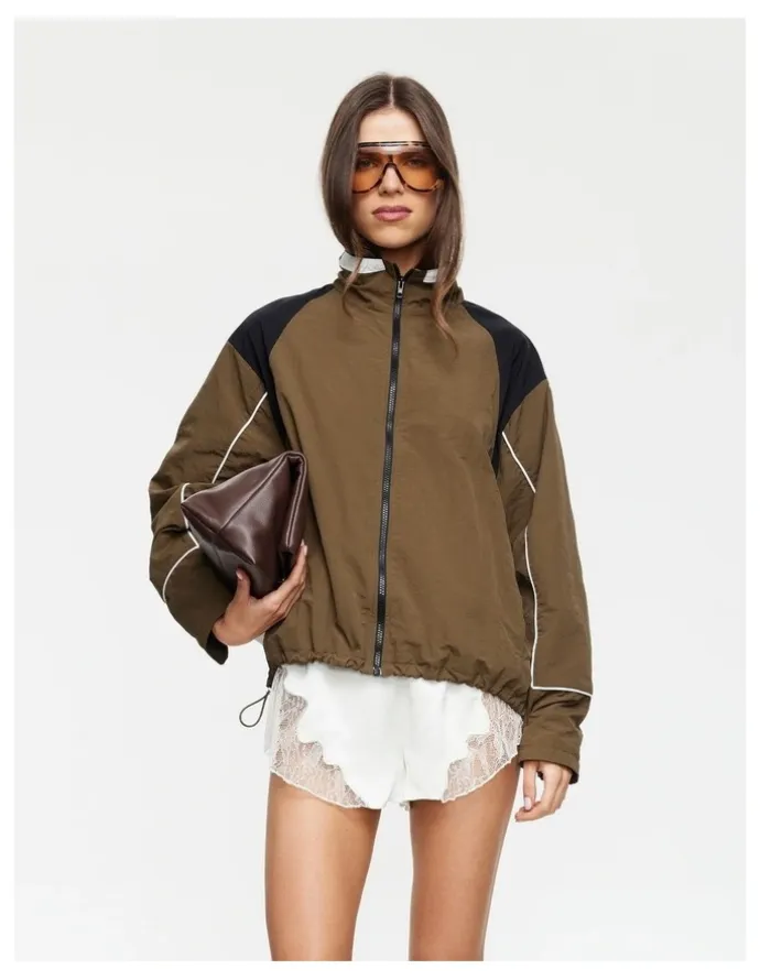 Lioness Shoreline Windbreaker Jacket in Brown