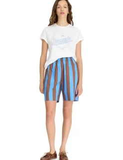 LMND Chiara Mid-Length Stripe Shorts in Multi