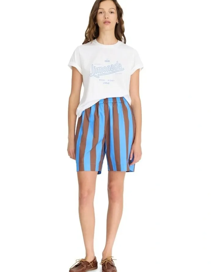 LMND Chiara Mid-Length Stripe Shorts in Multi