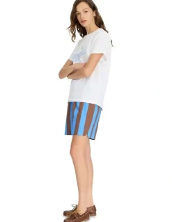 LMND Chiara Mid-Length Stripe Shorts in Multi