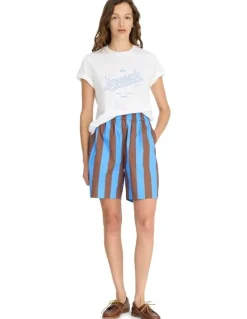 LMND Chiara Mid-Length Stripe Shorts in Multi