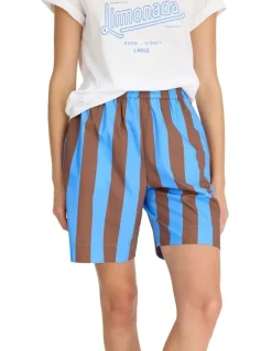 LMND Chiara Mid-Length Stripe Shorts in Multi