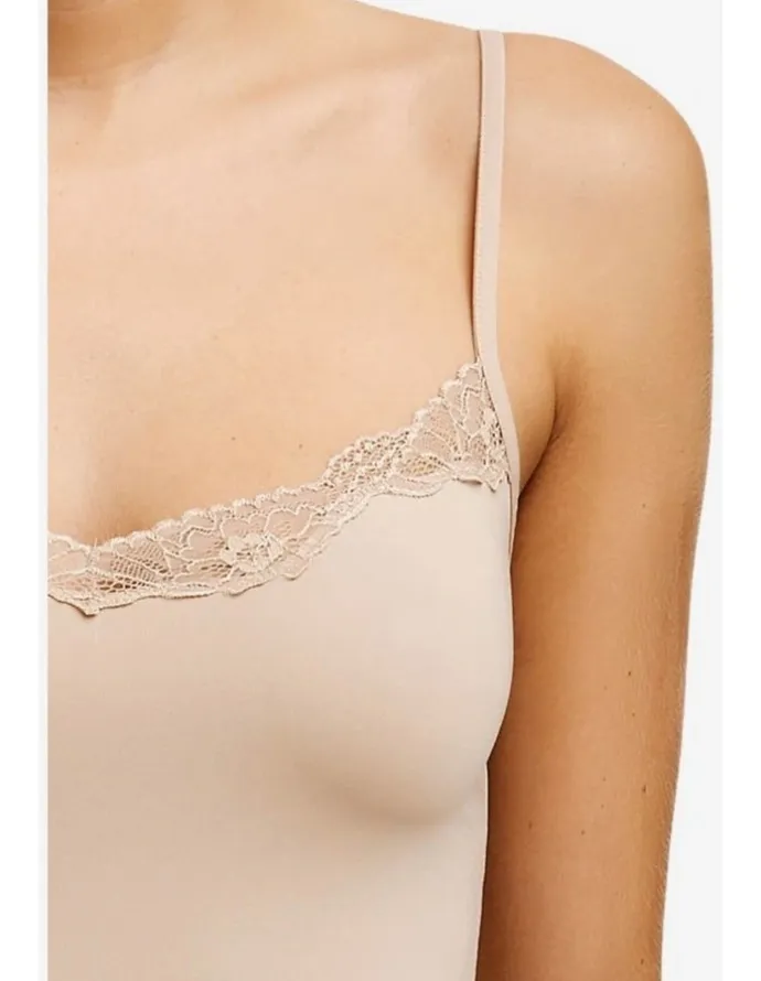 Love & Lustre Classic Slip with Lace in Beige