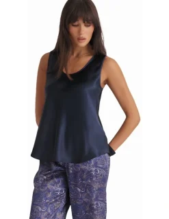 Love & Lustre Pure Mono Silk Camisole in Navy