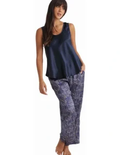 Love & Lustre Pure Mono Silk Camisole in Navy