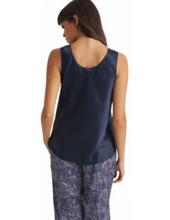 Love & Lustre Pure Mono Silk Camisole in Navy