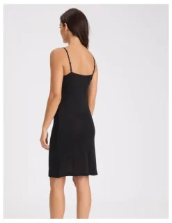 Love & Lustre Silk Jersey Slip in Black
