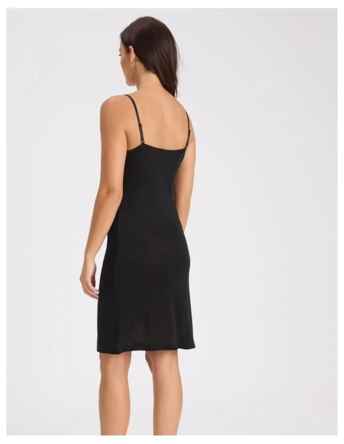 Love & Lustre Silk Jersey Slip in Black