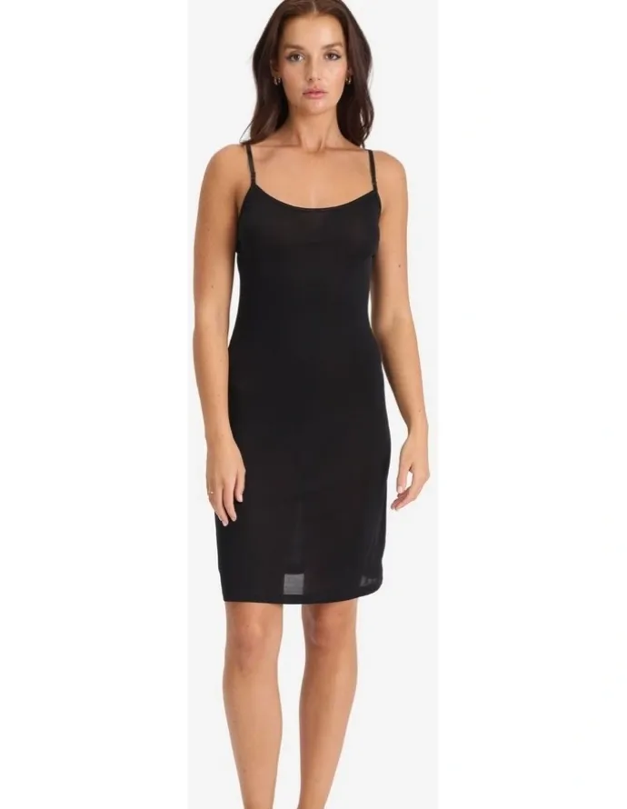 Love & Lustre Silk Jersey Slip in Black