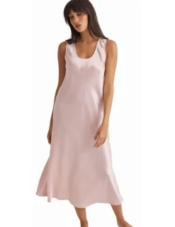 Love & Lustre Silk Long Mono Chemise in Blush
