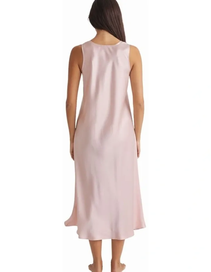 Love & Lustre Silk Long Mono Chemise in Blush