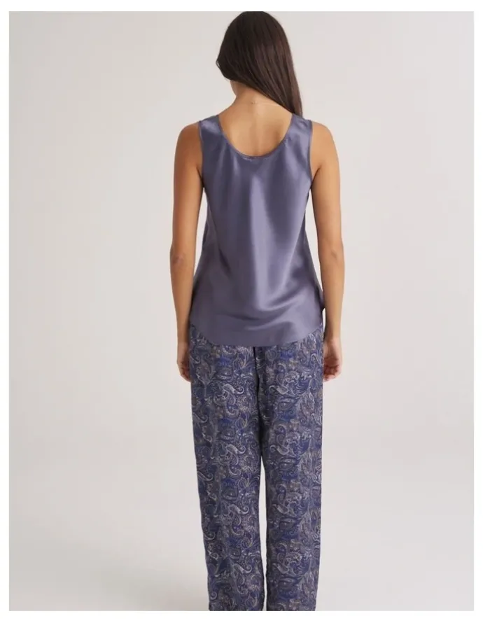 Love & Lustre Silk Mono Silk Camisole in Blue Manor