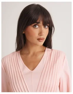 Love & Lustre Supima Cotton Nightie With Pintucks in Rosewater