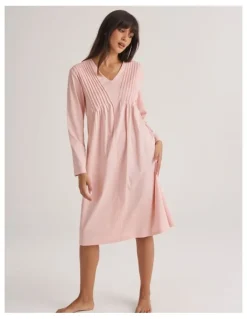 Love & Lustre Supima Cotton Nightie With Pintucks in Rosewater